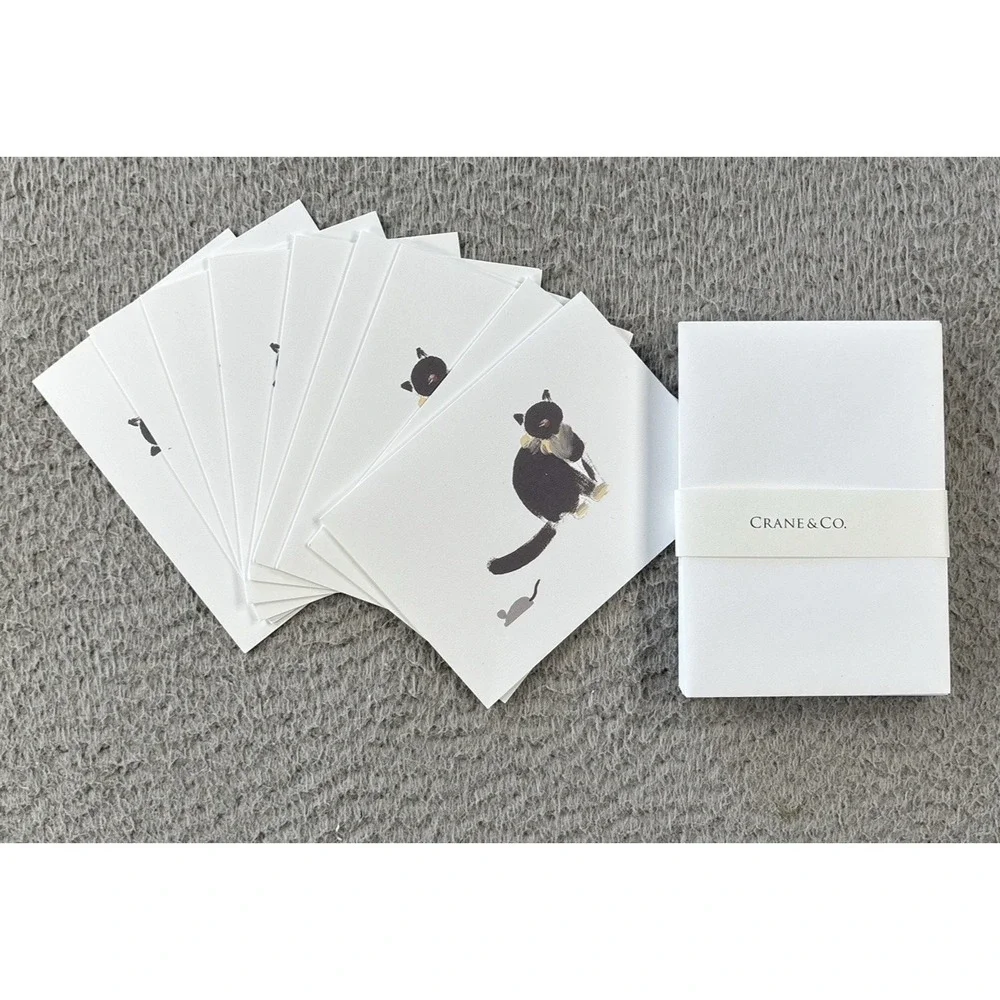 9 Crane & Co Cat and Mouse Blank Note Cards & Envelopes